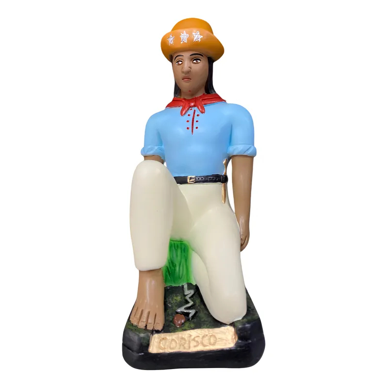 Imagem Caboclo Baiano Cangaceiro Corisco 35 cm Gesso Cerâmico Resinado Umbanda Candomblé