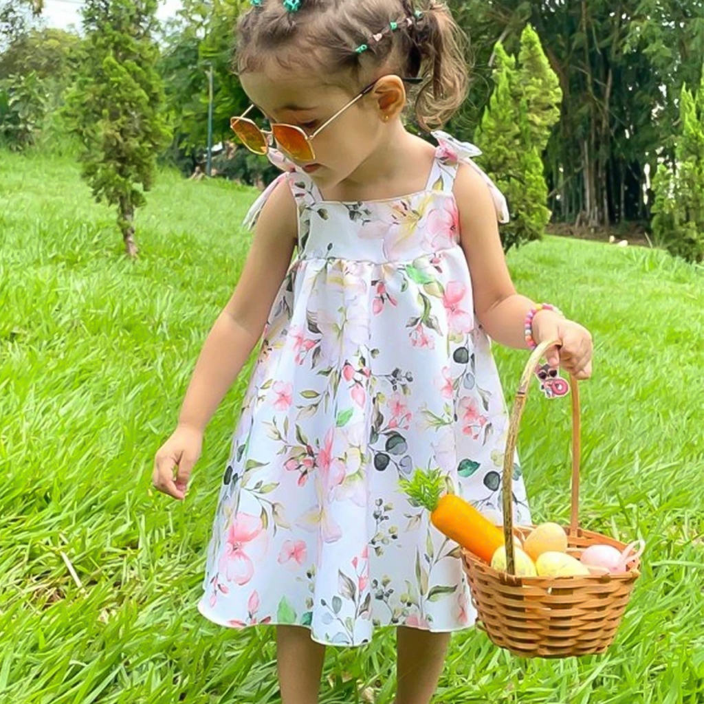 Vestido Infantil Estampado Luxo Princesa Moda Juvenil Rodado Forrado Chique Elegante