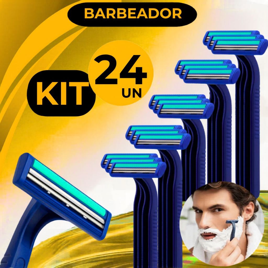 Kit Barbeador Unissex para Depilação Íntima - Lâmina Descartável com Fita Lubrificante Suave