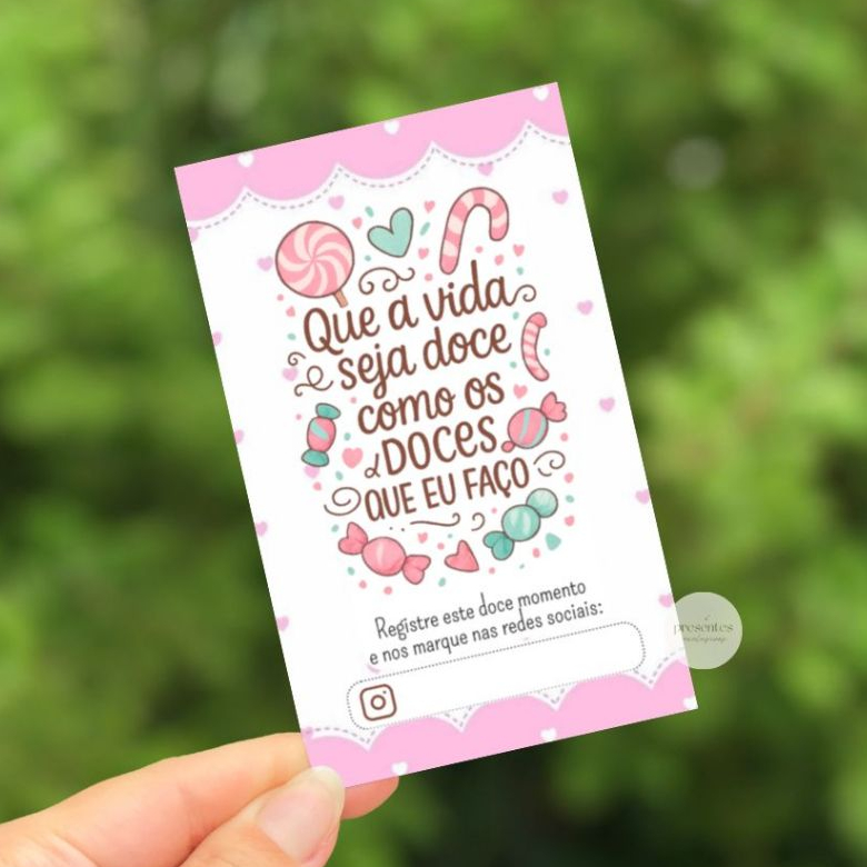 Páscoa 100/200 Cartão Agradecimento Cliente Mimo Minimalista Doceira Confeitaria Religioso Fofo