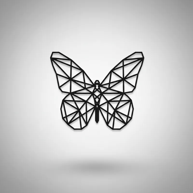 Quadro Decorativo Borboleta Geometrica Preto em mdf 3mm - acompanha dupla face