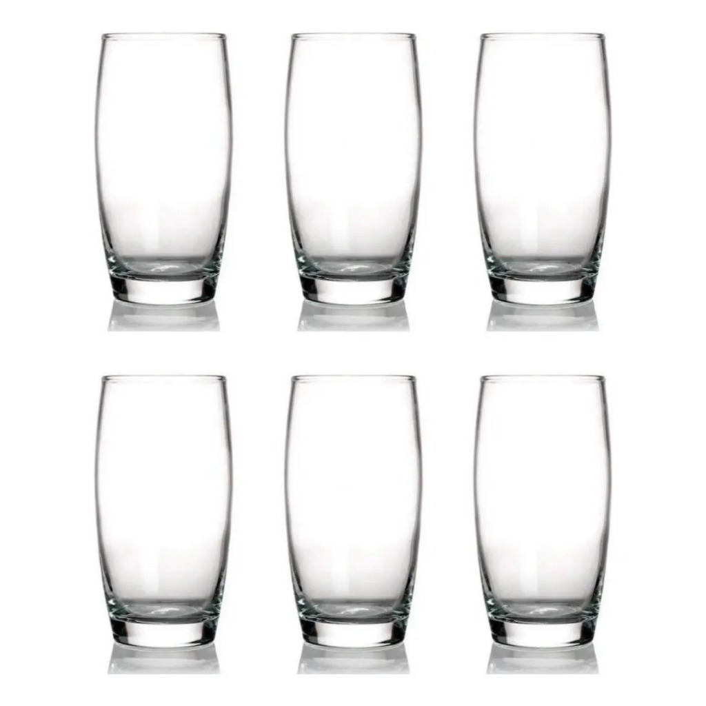 Jogo de Copos Nadir Oca Long Drink de Vidro Liso com 6 Peças 300ml