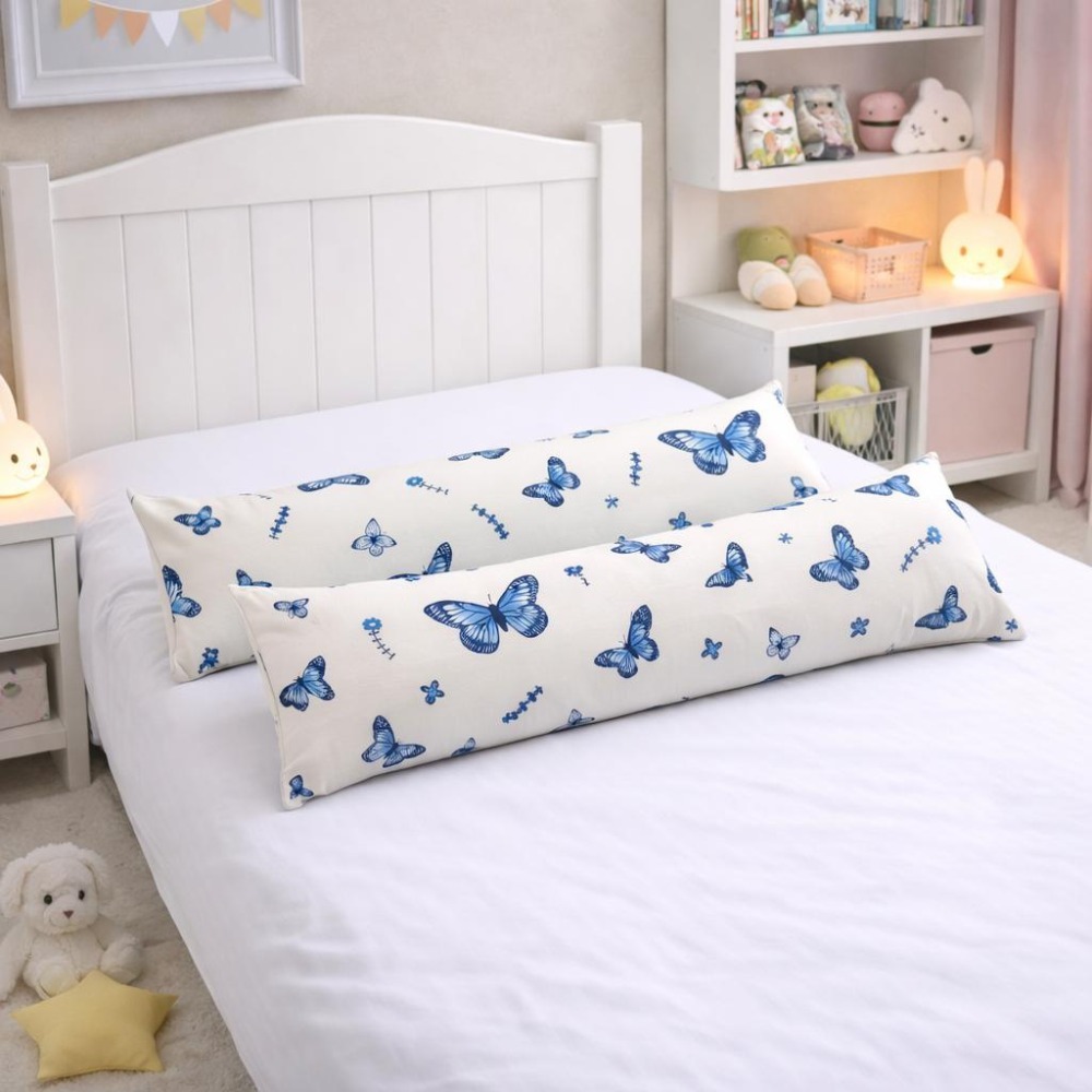 Kit 2 Travesseiro de Corpo Xuxinho 85x25 Super Macio Enchimento Silicone Luxo Casa Quarto Decoração