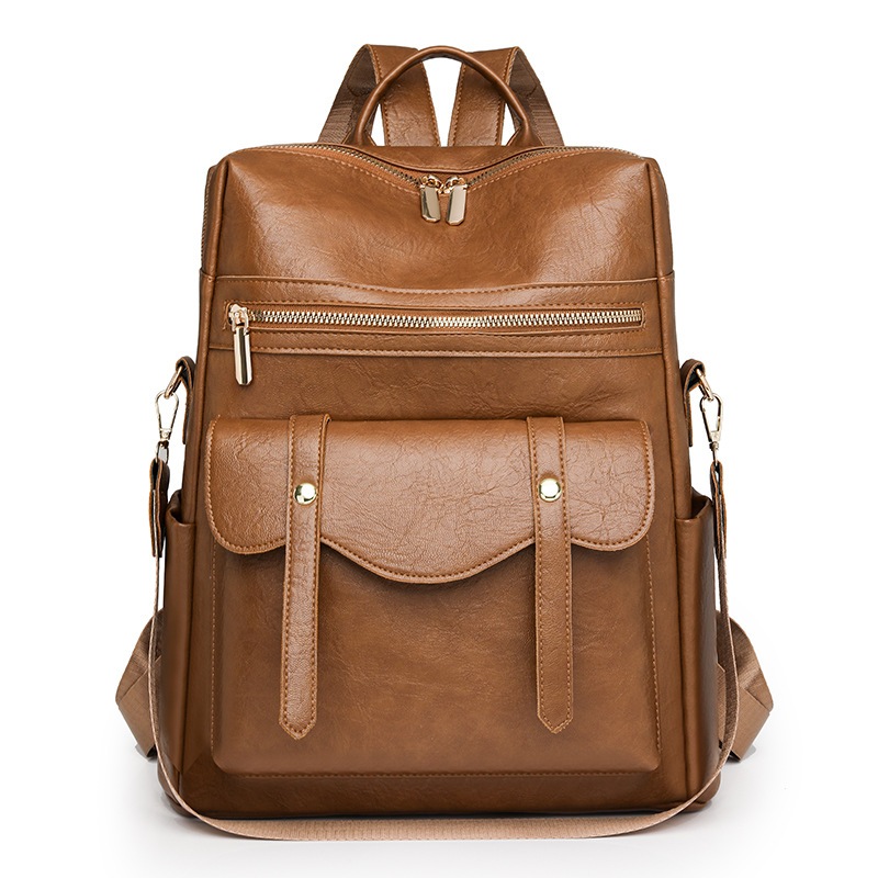 Modelo 2264, nova mochila feminina em PU, estilo retrô europeu e americano, versátil