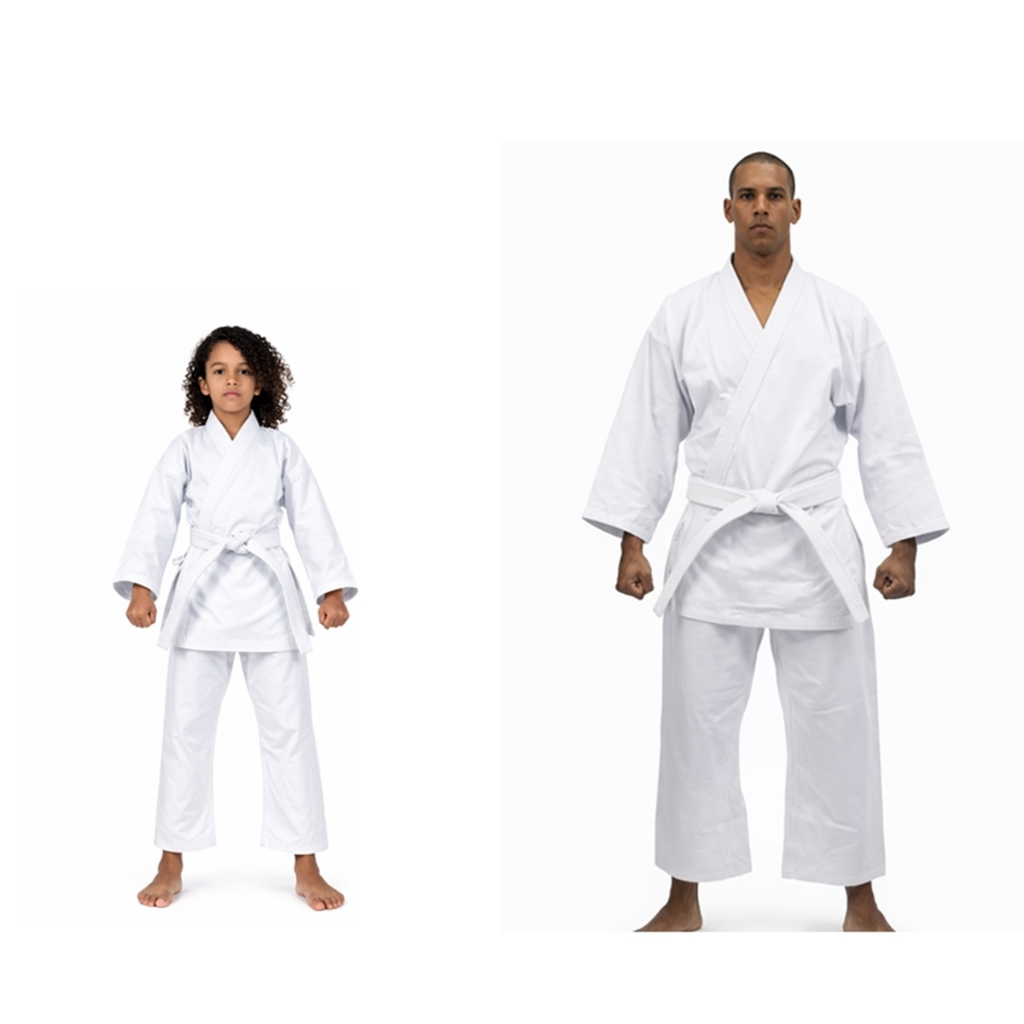 KIT KIMONO KARATÊ START KYOSHI – INFANTIL + ADULTO (COM FAIXA BRANCA)