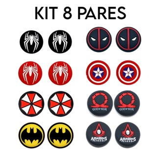 Kit 4 Pares 8 unidades de Grip Silicone Estampado Botão Ps4 Ps5 Xbox 360 Xbox One Xbox Series S/X Wii Switch 2 em Oferta na Shopee