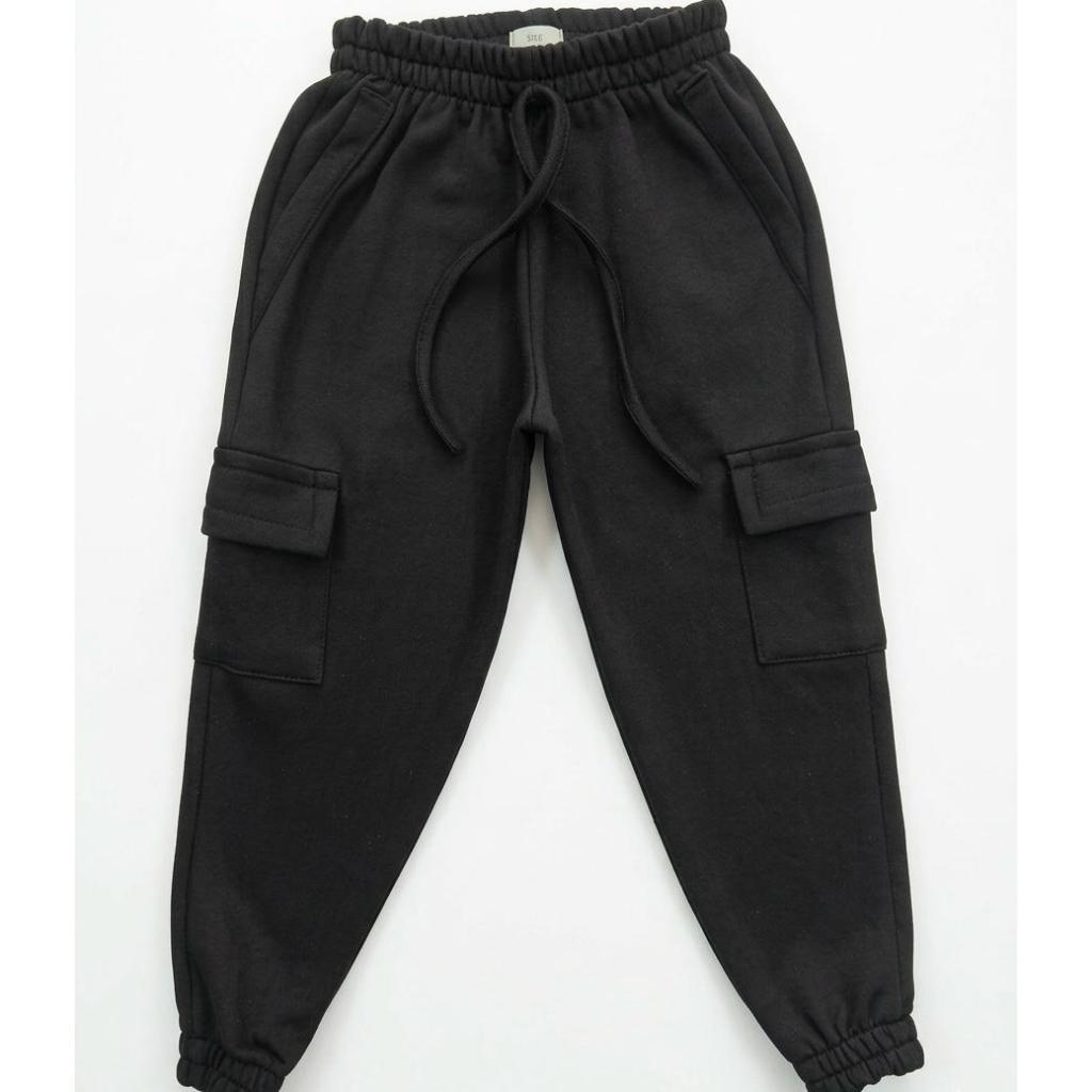 Calça Infantil Masculina Moletom Cargo Flanelada  – Confortável, Estilosa e Quentinha