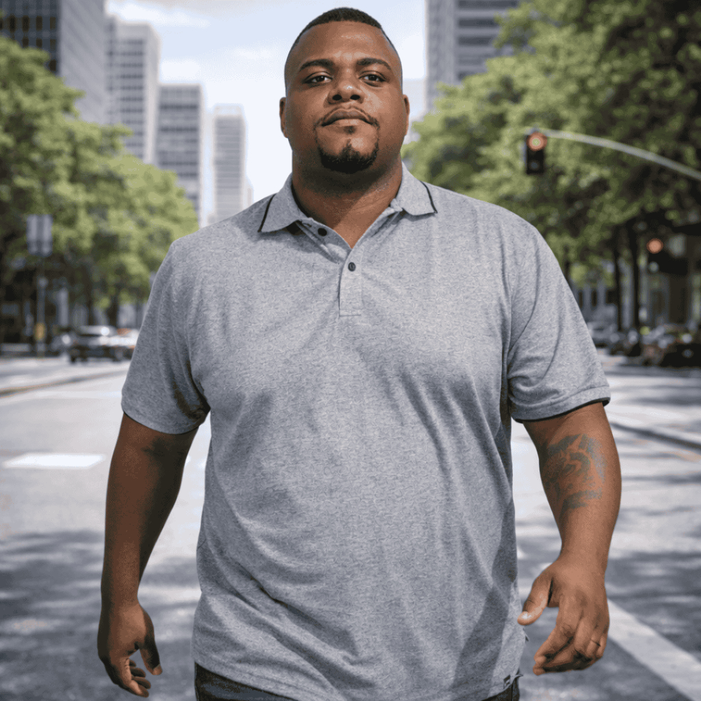 Camisa Polo Masculina Plus Size Extra Grande Piquet Mescla