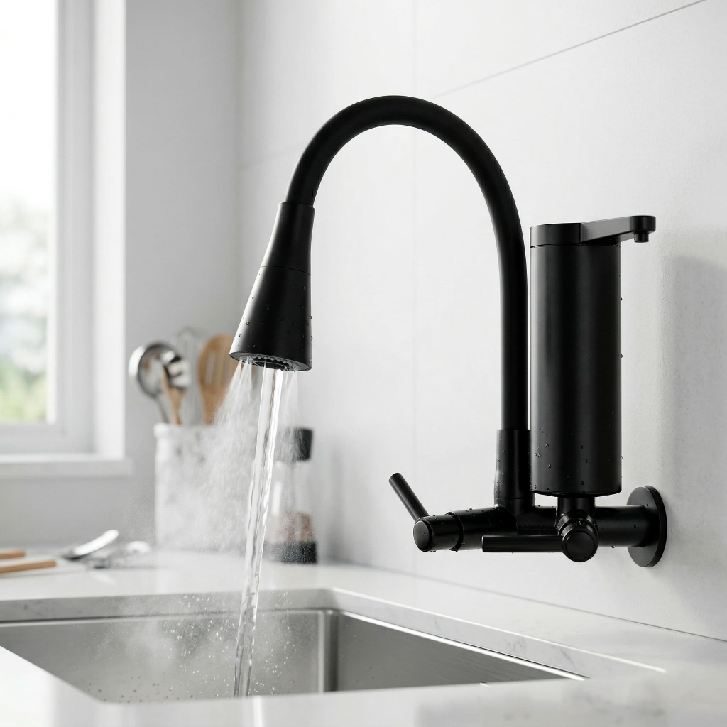 TORNEIRA COZINHA COM FILTRO GOURMET FLEXÍVEL 2 JATOS PAREDE