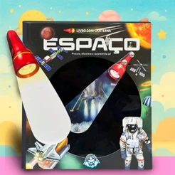 Livro-lanterna Infantil Espaço Planetas Livro Mágico Educativo Interativo Premium Colecionável