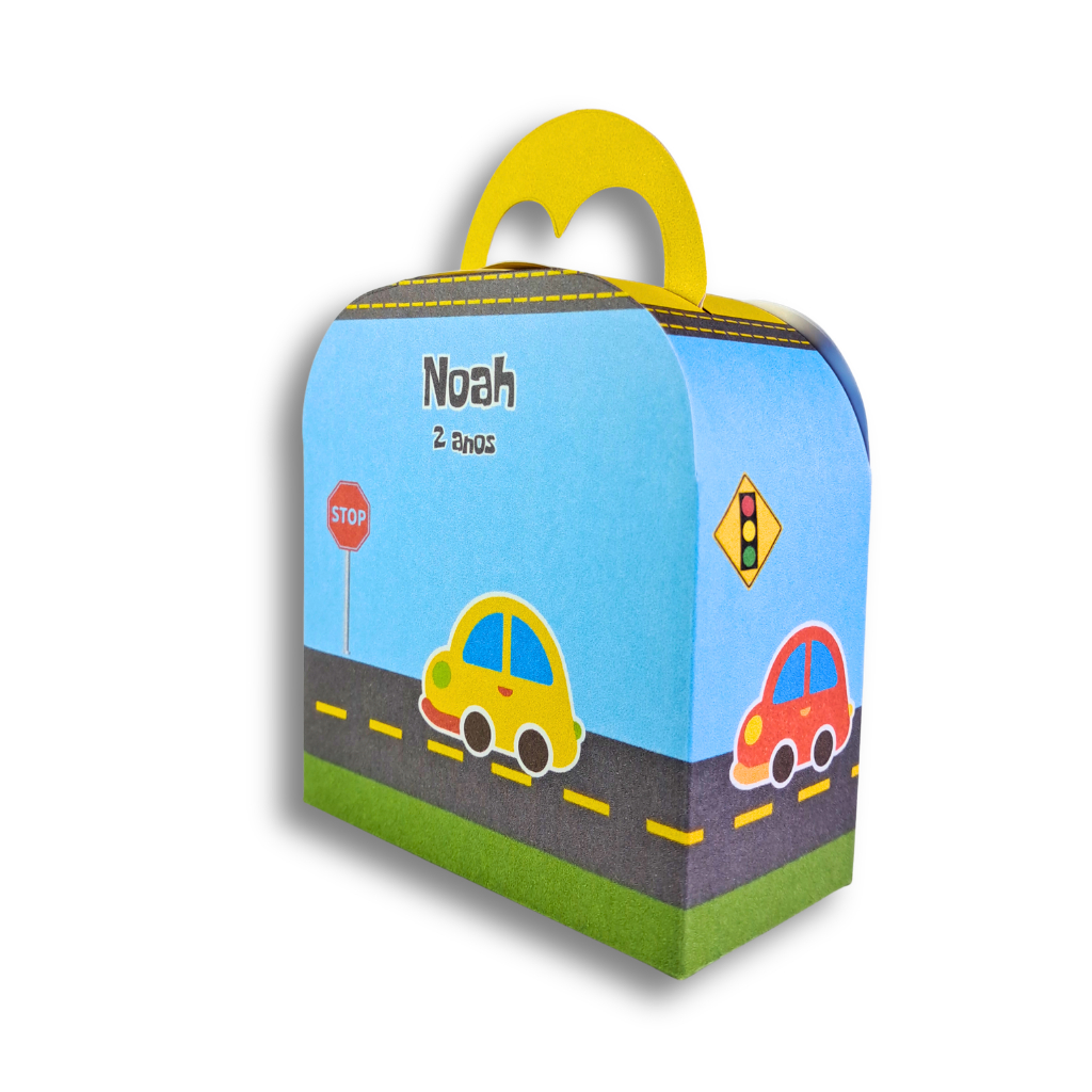 Kit 20 caixinhas Malinha redonda  tema Carrinhos personalizadas - lembrancinha festa menino