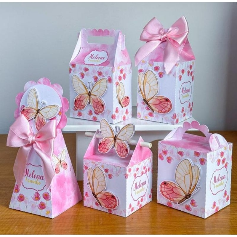 Kit Caixinha personalizada Borboleta | Lembrancinha festa infantil | Envio Rápido
