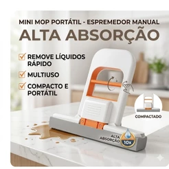 Mini Esfregão Mop Portátil Absorvente Autolimpante Retrátil Limpa Vidro Mesa Piso Cozinha