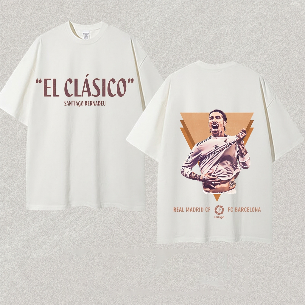 'EL clasico'clássico duelo T-shirt, futebol superstar impressão manga curta