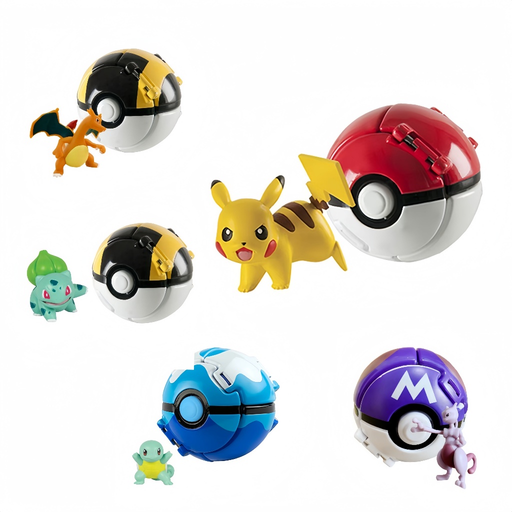 Pokébola Pokémon 7cm com Boneco-PVC de Alta Qualidade Original Presente Infantil Coleção e Decoração