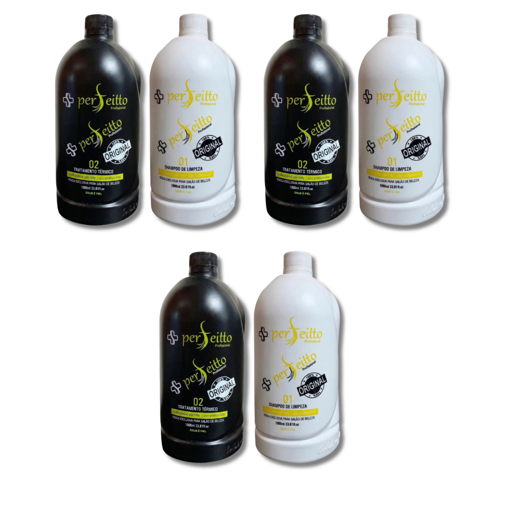 Kit C 3 Progressiva Definitiva Tradicional Fio Cabelo Perfeito Lt Nova Embalagem
