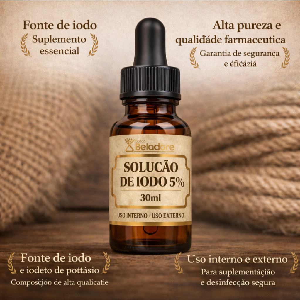 Kit 3 frascos Solução Iodo/Iodeto 5% 30 ML - Original Botica Beladona — imagem 2 de 2