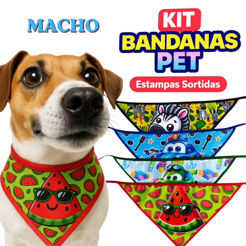 Bandanas Star Pet Macho 50, 80 ou 100 unidades para Banho e Tosa e Pet Shop Laços Revendedor