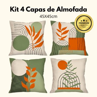 Kit com 4 Capas de Almofada Decorativas 45x45cm Horizonte Verde em Oferta na Shopee