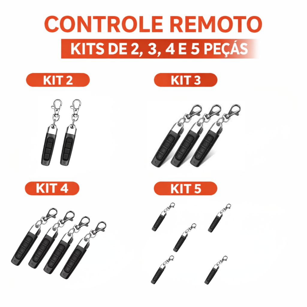 Controle Remoto Portão Universal Alarme 433mhz 4 Botões Mini Chaveiro Garagem eletronico slim em Oferta na Shopee