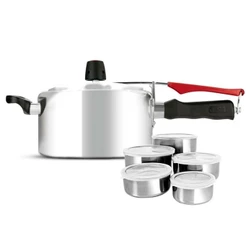Panela De Pressão Clock Original + Polida 3,0L + Tigelas Inox