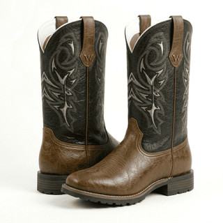 Bota Texana Masculina Promoção Barata Country Bordada Bico Quadrado Resistente