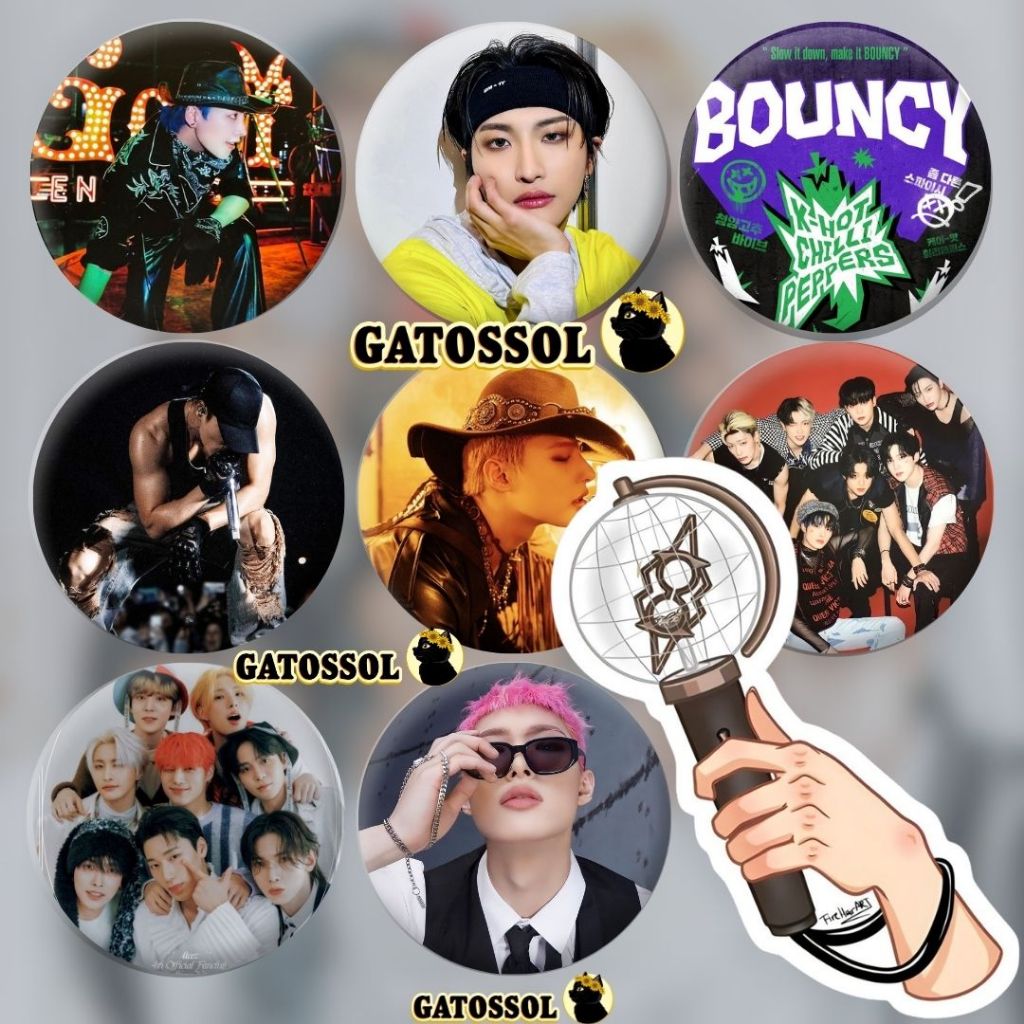 Bottons ATEEZ - SHOW - bouncy - 4,5 cm - KPOP-IDOL-COREANO- Bottom/botton/Boton/Broche/Boton/Button/Pin/Botum