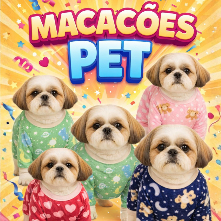 Macacão Soft Para Cachorros Roupinha Quente e confortável Cães Pijama Shitzu Maltes Vira Lata Pets