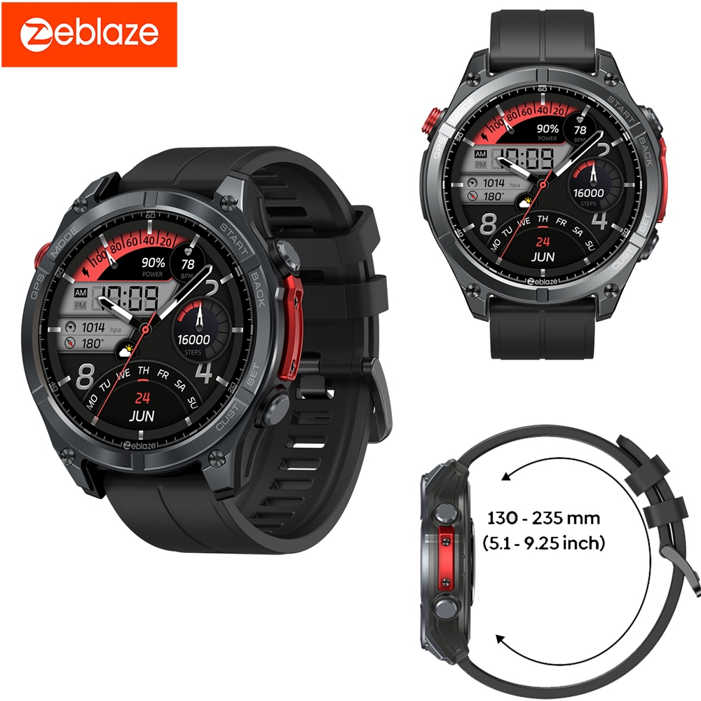 Zeblaze Stratos 4 Smartwatch com GPS Tela AMOLED de 1,43 Polegadas e Posicionamento por 6 Satélites Integrado