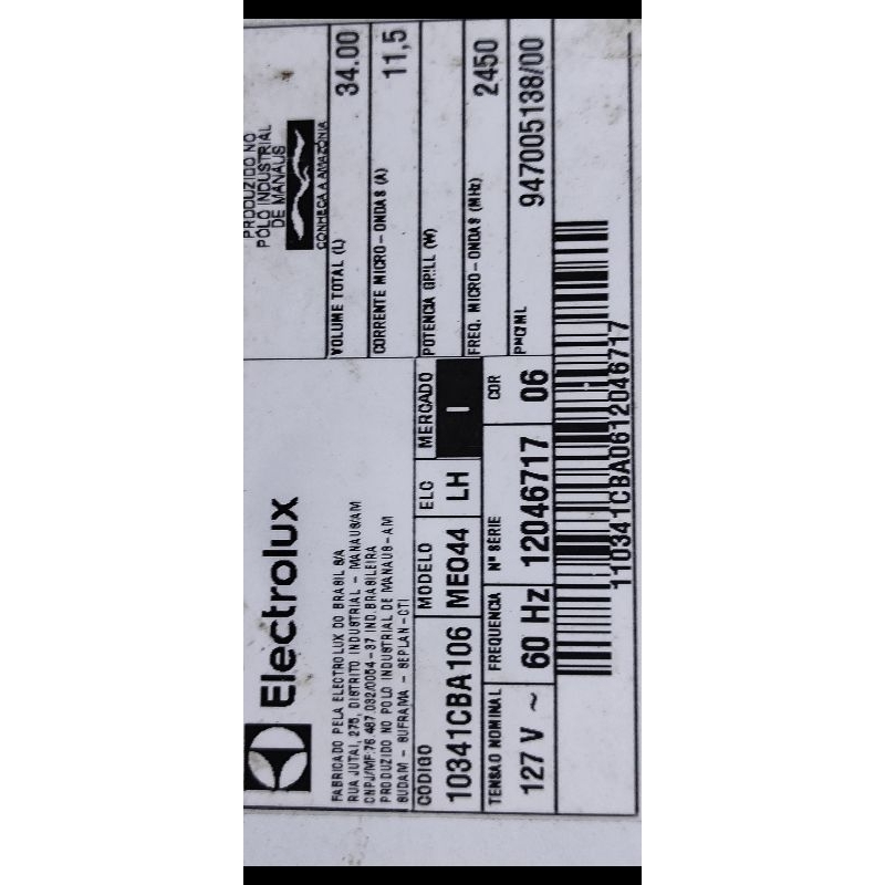 transformador microondas Eletrolux MEO44