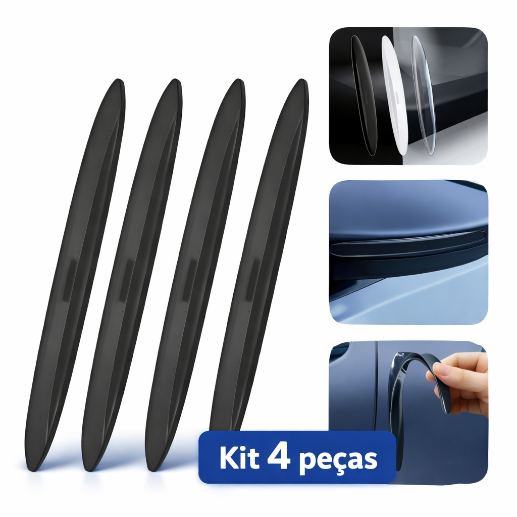 Adesivo Protetor de Porta Carro Faixa Anti Impacto Colisão Arranhão Anti Danos em Silicone Automotivo Borda Canto Tiras