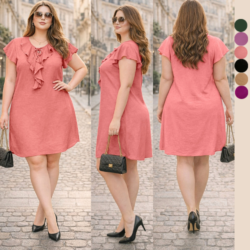 VESTIDO FEMININO PLUS SIZE MIDI LUXO MODA ELEGANTE RODADO CONFORTÁVEL TENDENCIA VESTIDOS FEMININAS FEMININA SOCIAL VERÃO