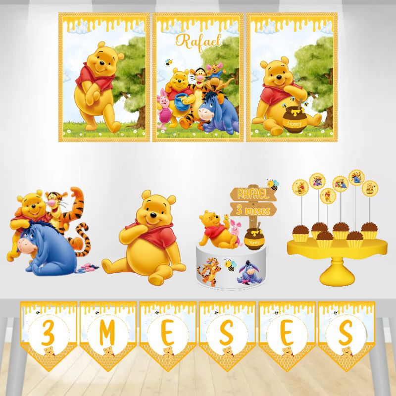 Kit Festa Só um Bolinho Decoração Aniversário Mesversario infantil- Kit festa Personalizado Ursinho no Bosque Encantado