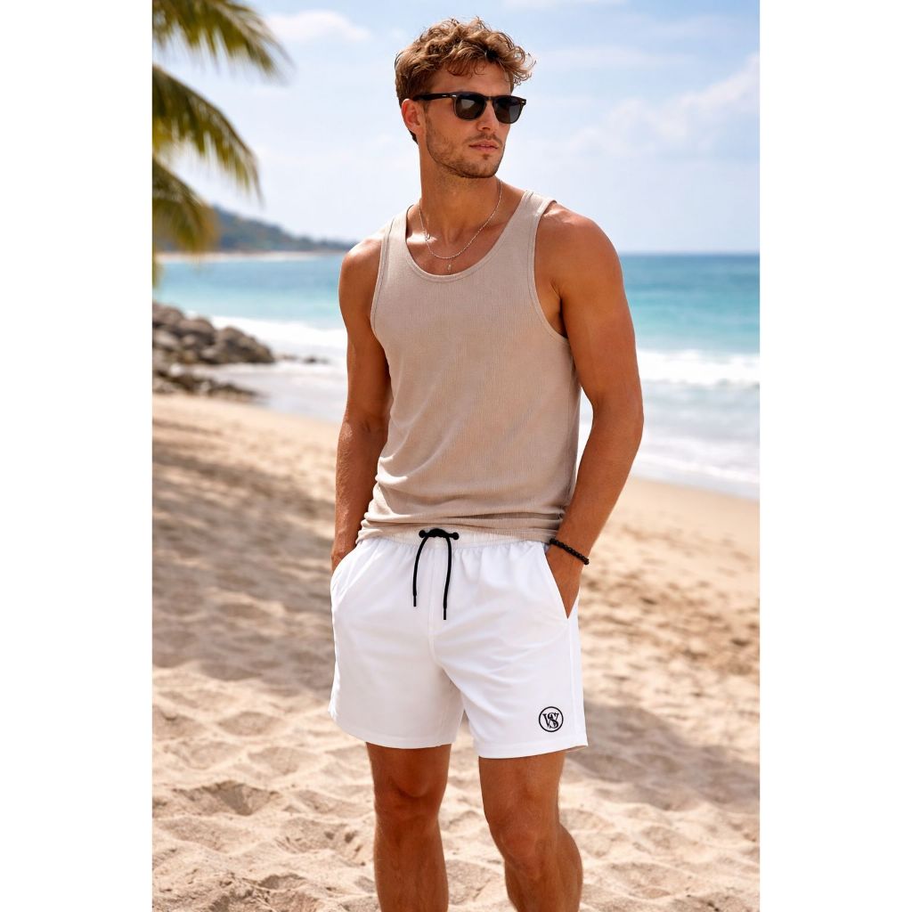 Shorts Mauricinho Masculino de Tactel com elastano, Bermuda Básica casual, WS Moda Masculina.