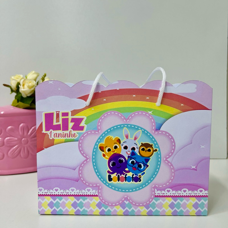 kit Sacolinha Personalizada- Bolofofos Azul-Bolofofos Rosa-PEGUE E MONTE-Lembrancinhas Personalizadas- Festa-Aniversário