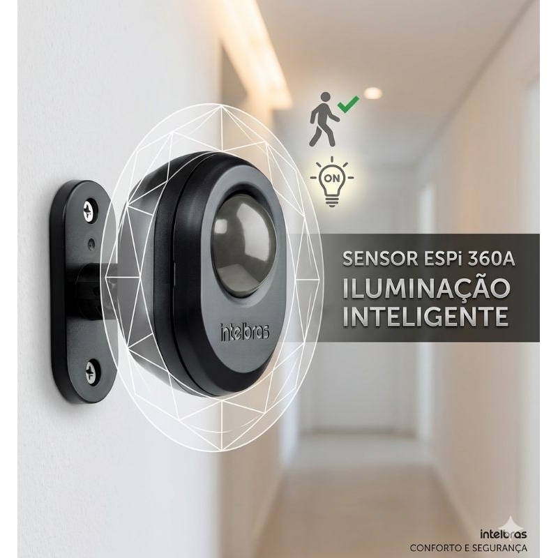 Sensor de presença para iluminação ESPi 360A sobrepor em teto ou parede