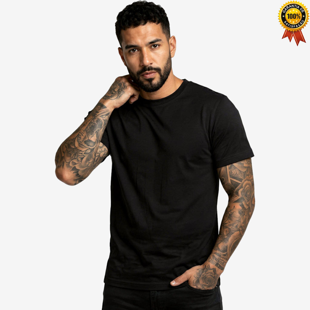 Camiseta Básica 100% Algodão Masculina Feminina Slim Confortável Casual Academia e Dia a Dia em Oferta na Shopee
