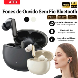 ATFIY Fone De Ouvido Bluetooth J10 Pro ANC Cancelamento de Ruído para Chamadas Claras IPX5. Som 360º Hi-Fi Bateria de 7h em Oferta na Shopee
