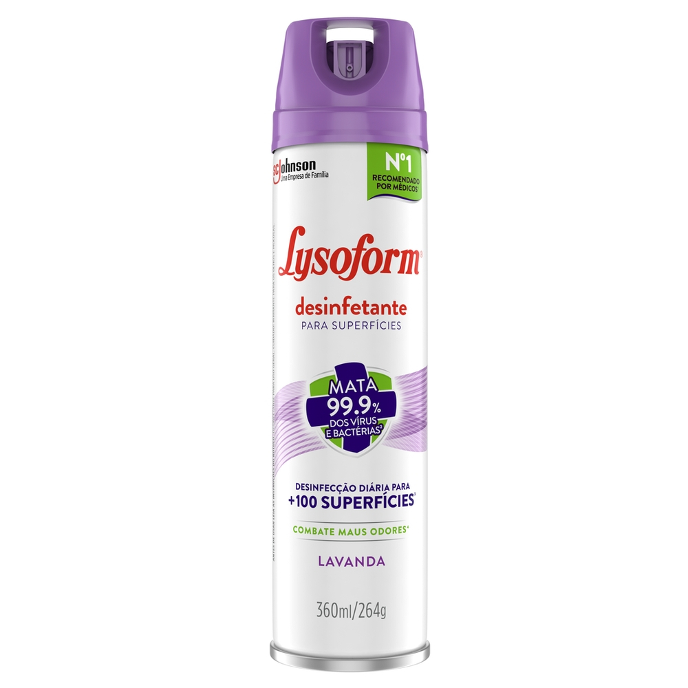 Desinfetante Lysoform Uso Geral Lavanda Aerossol 360ml