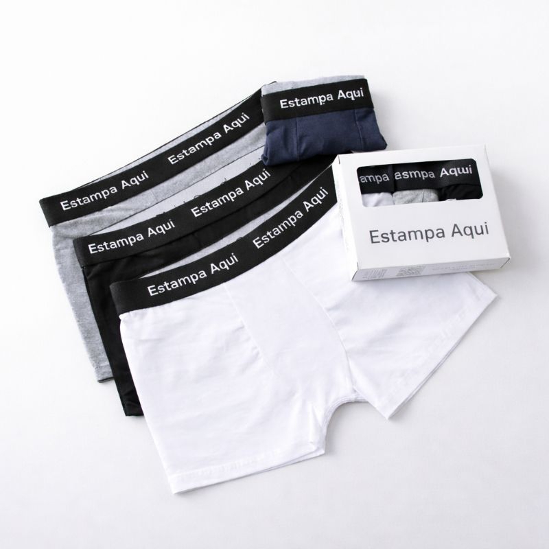 Kit 3 Cuecas Boxer Masculina Premium 95% Algodão 5% Elastano Confortável Respirável