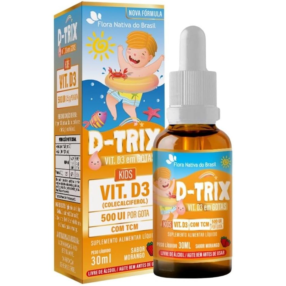 D-TRIX KIDS Suplemento INFANTIL de ( Vitamina D3  500 UI/gotas ) Sabor MORAGO  30ml - Flora Nativa