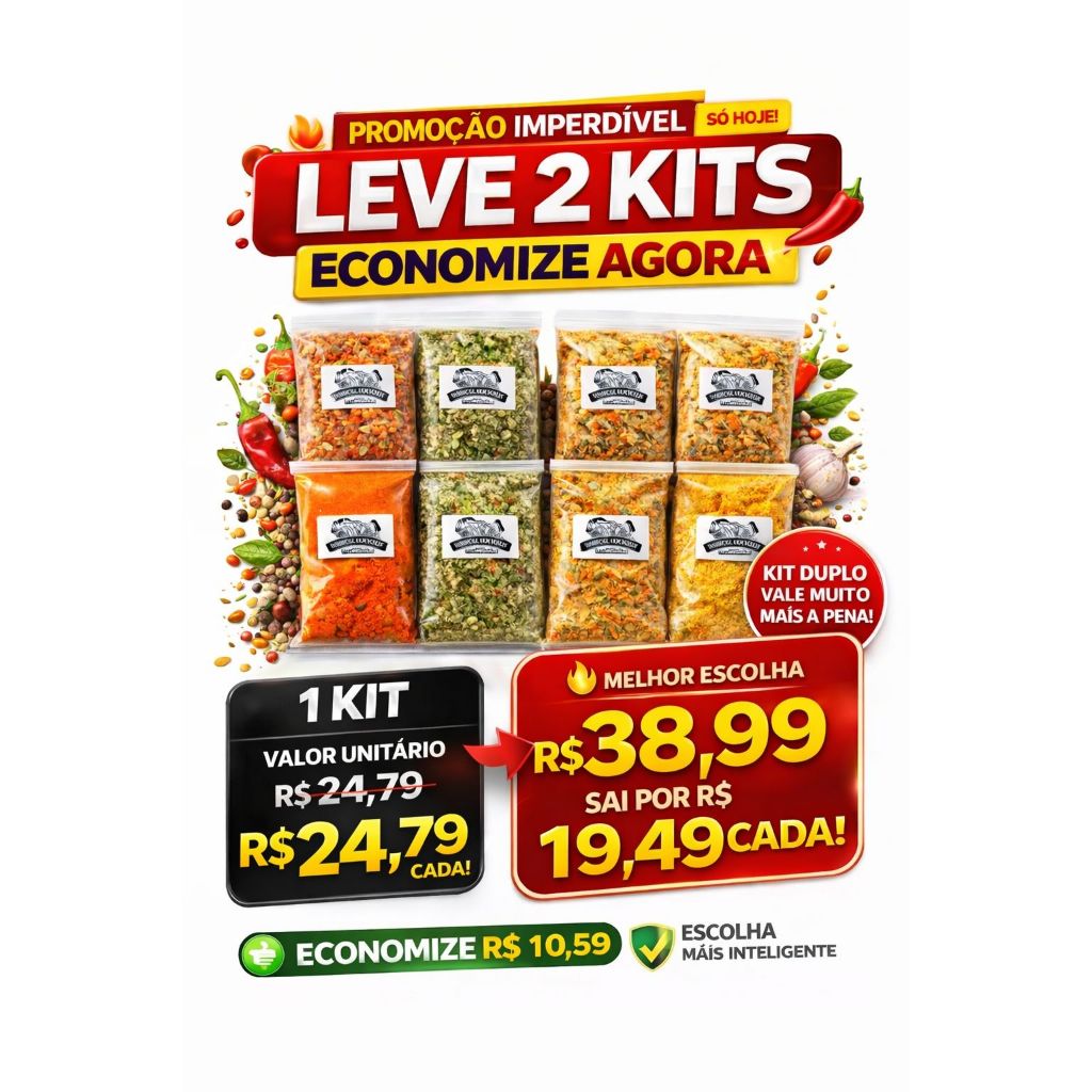 Leve 2 Kits 12 Temperos 50g Cada Promoção Imperdível Mais Vendidos Cozinha Completa