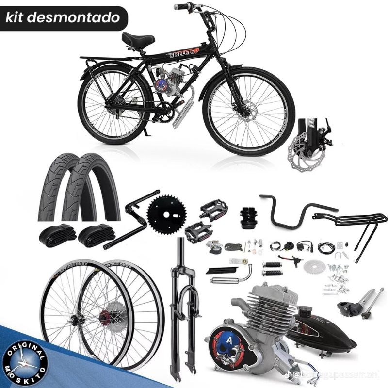 bicicleta motorizada tanque no quadro