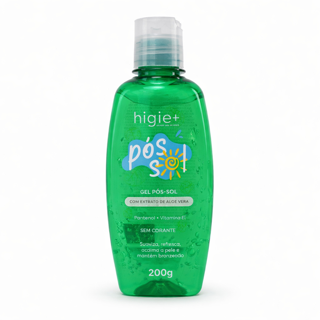 Gel Pós Sol Higie+ Aloe Vera Pantenol Vitamina E (200g)