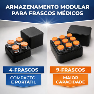 Caixa Porta Ampola 4 Frascos 3ml a 5ml Case Organizadora p/ Tirze 9 Porta Frascos Ampolas…