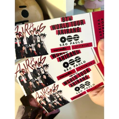 ingresso fanmade de show arirang LAMINADO São Paulo |kpop,tiket,jk,v,jm,rm,jn,jhp,sgD