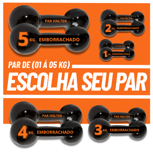 Halter Bola Emborrachado (2und) – 2kg 3kg 4kg 5kg– Peso Musculação em Ferro Fundido