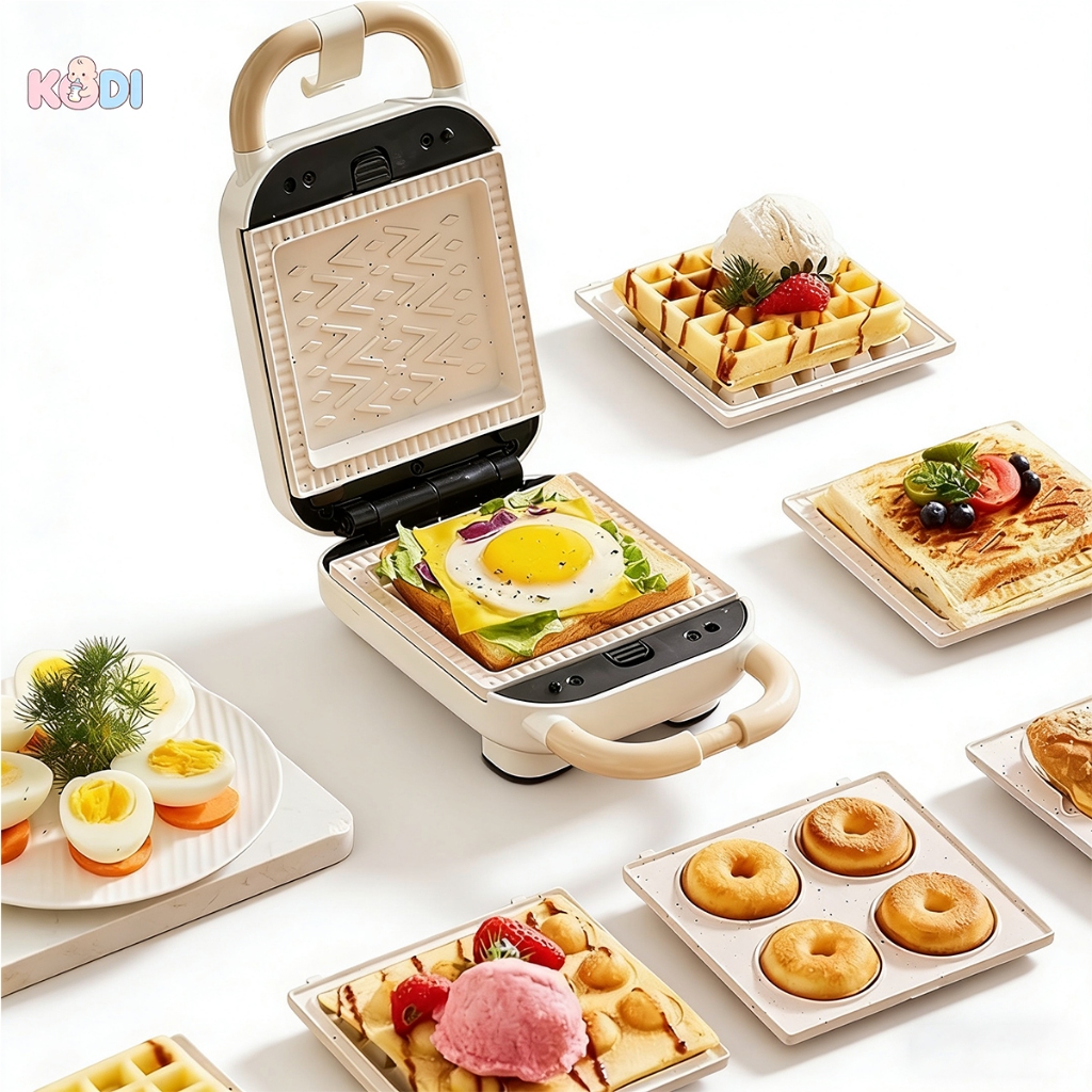 3 em 1 Elétrica Antiaderente Sanduicheira e Waffles/Donuts 650w 110V Grelha Removível Portátil -M9
