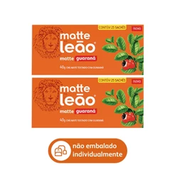 Chá Matte Leão com Guaraná - 2 Caixas 50 Sachês