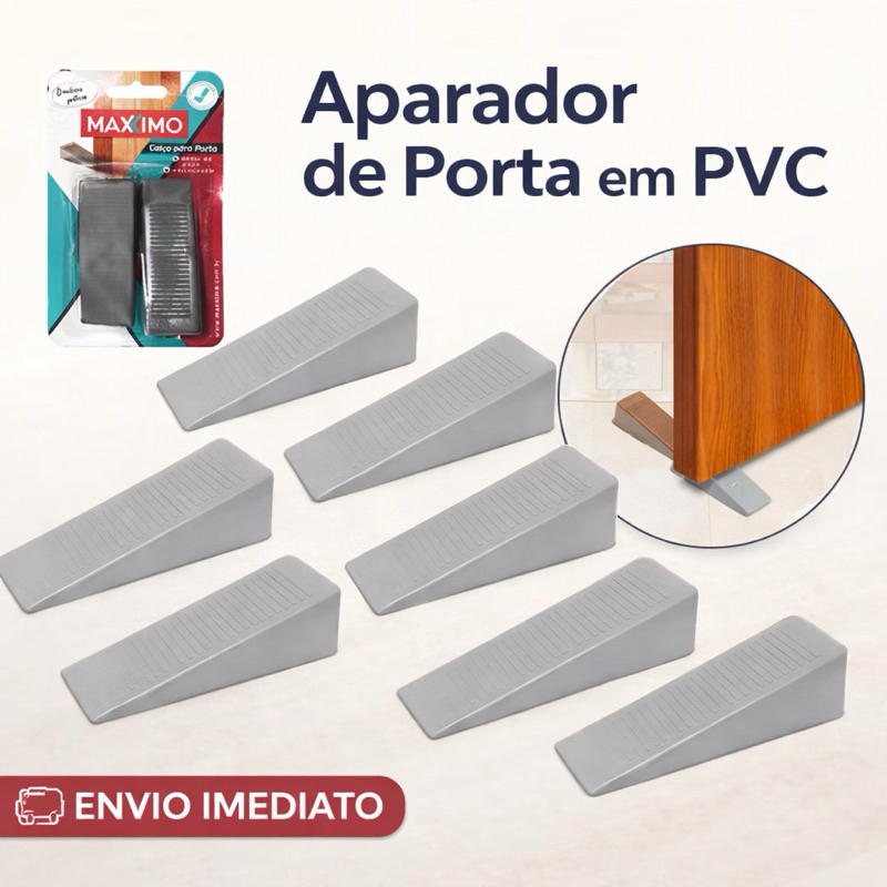 KIT Trava de PVC Antiderrapante Aparador Calço Para Porta